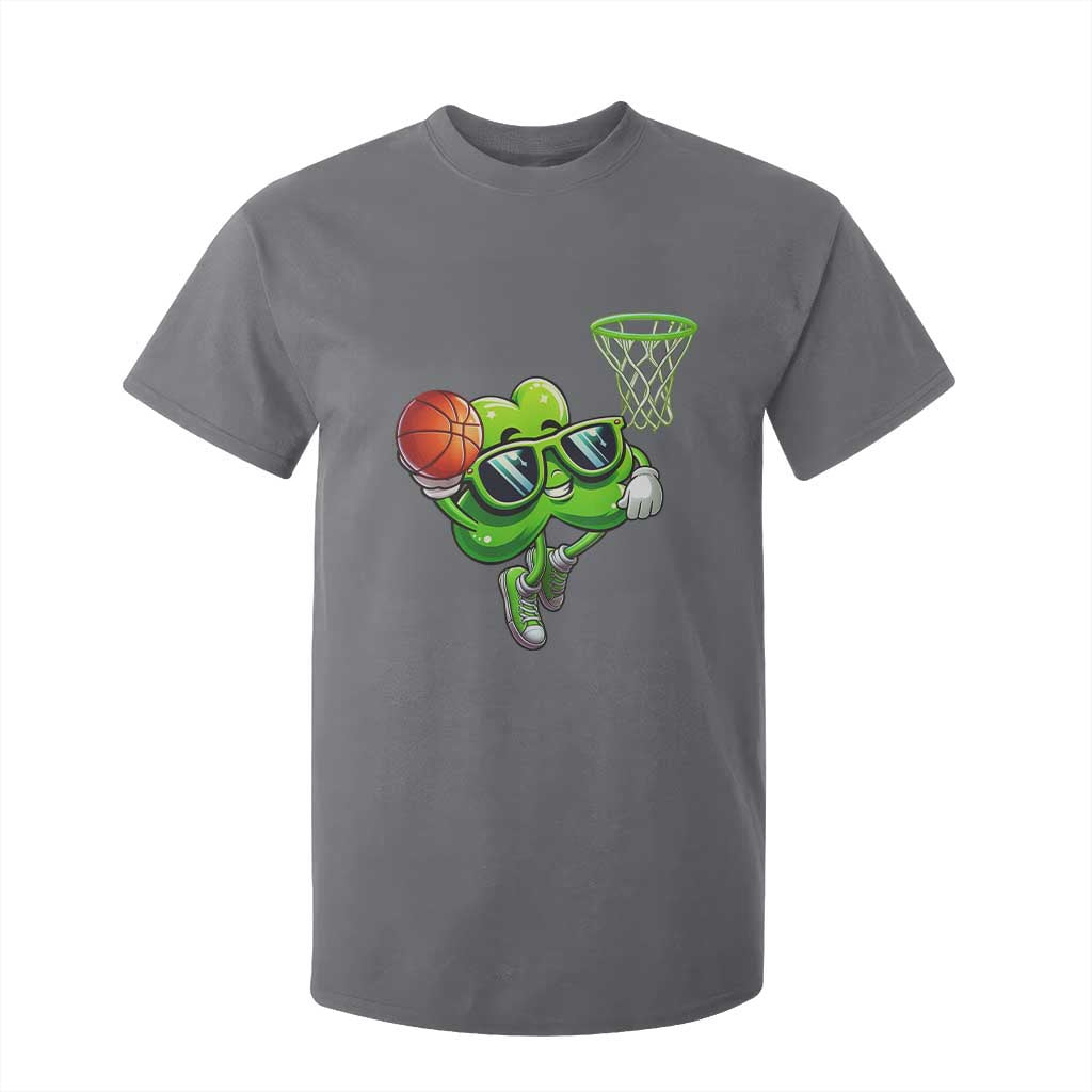 Funny St Patrick's Day Basketball Green Shamrock T Shirt For Kid TS11 Charcoal Print Your Wear