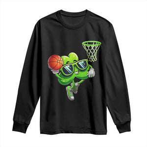 Funny St Patrick's Day Basketball Green Shamrock Long Sleeve Shirt TS11 Black Print Your Wear