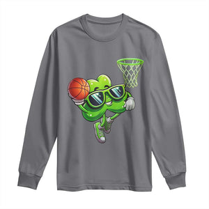 Funny St Patrick's Day Basketball Green Shamrock Long Sleeve Shirt TS11 Charcoal Print Your Wear