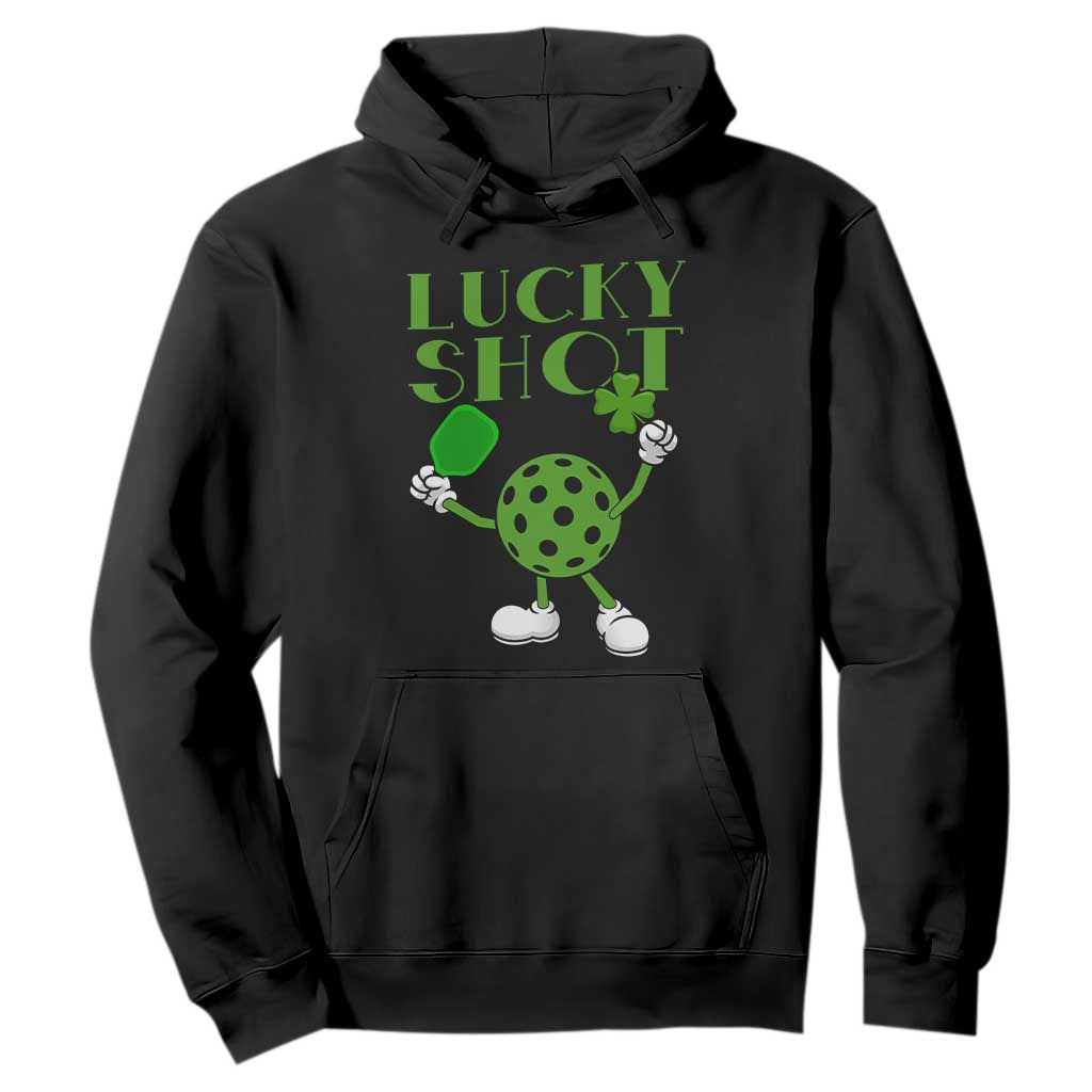 Funny St Patrick's Day Pickleball Lucky Shot Hoodie TS11 Black Print Your Wear