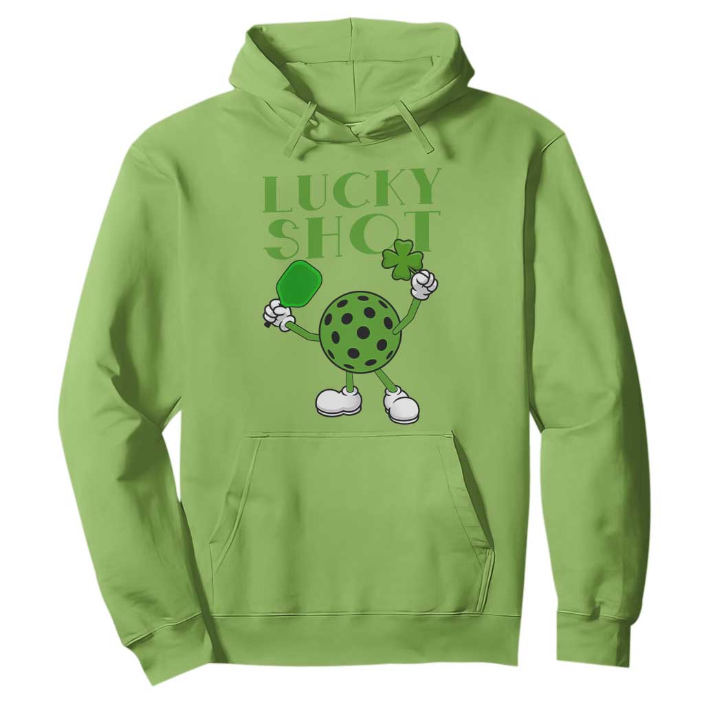 Funny St Patrick's Day Pickleball Lucky Shot Hoodie TS11 Lime Print Your Wear