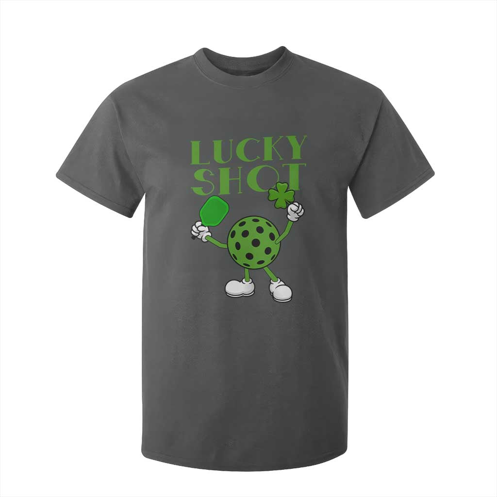 Funny St Patrick's Day Pickleball Lucky Shot T Shirt For Kid TS11 Dark Heather Print Your Wear