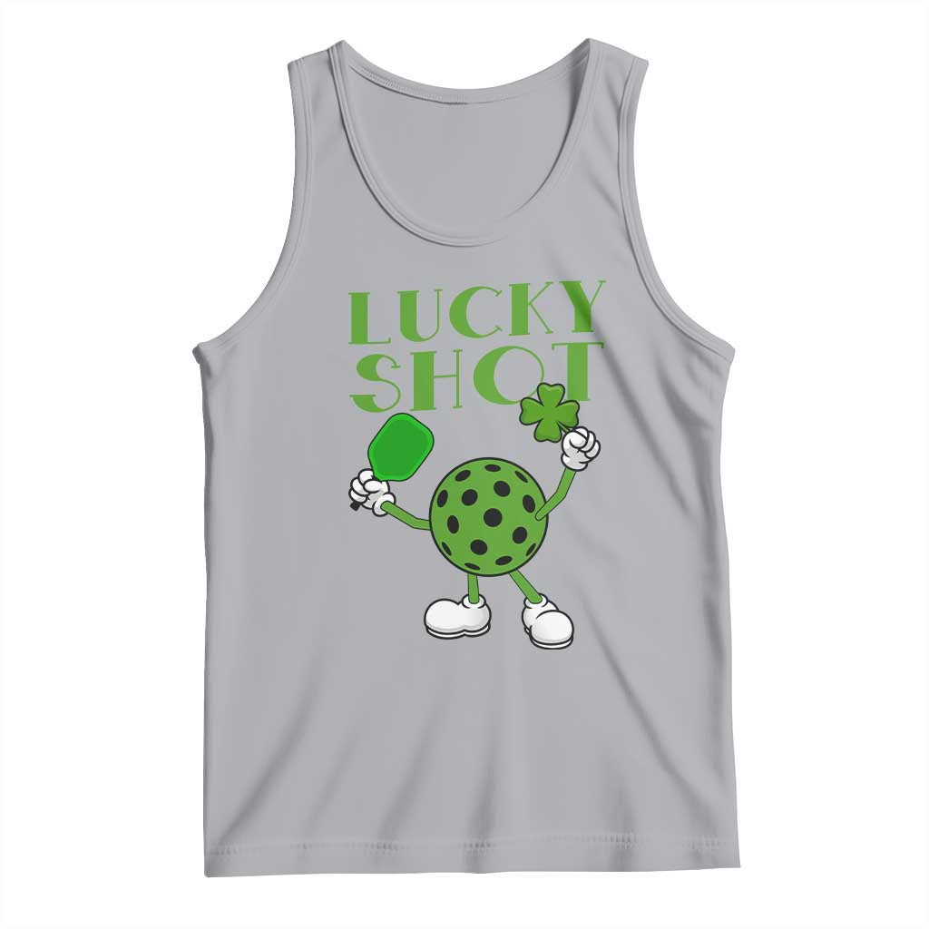 Funny St Patrick's Day Pickleball Lucky Shot Tank Top TS11 Athletic Heather Print Your Wear