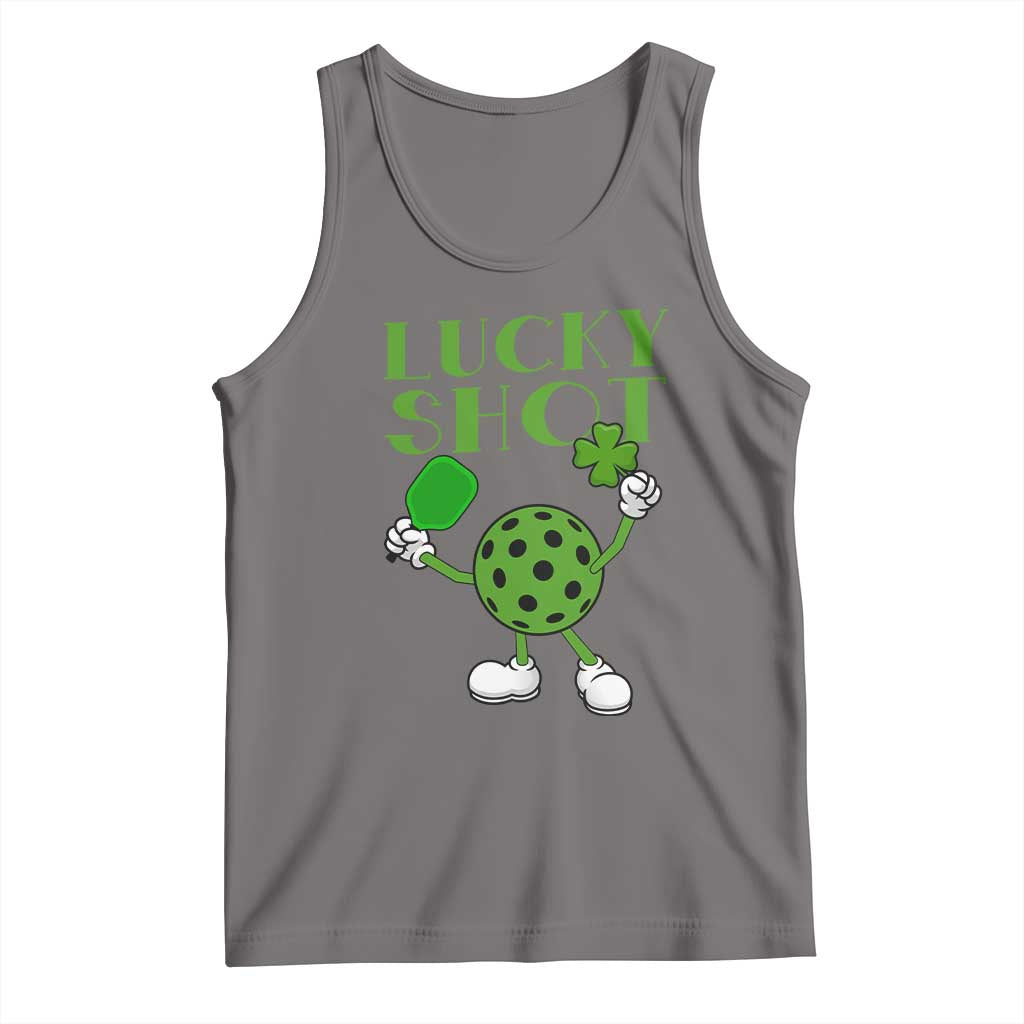 Funny St Patrick's Day Pickleball Lucky Shot Tank Top TS11 Deep Heather Print Your Wear