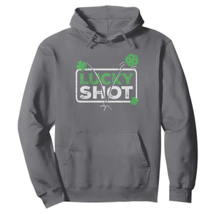 Funny St Patrick's Day Pickleball Hoodie Lucky Shot Shamrock TS11 Charcoal Print Your Wear