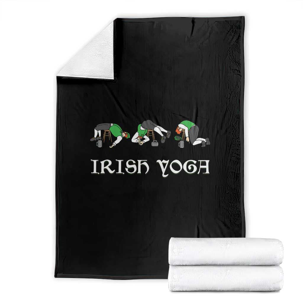 Funny St Patricks Day Beer Drinking Throw Blanket Irish Yoga Leprechaun Beer Mug TS11 Black Print Your Wear