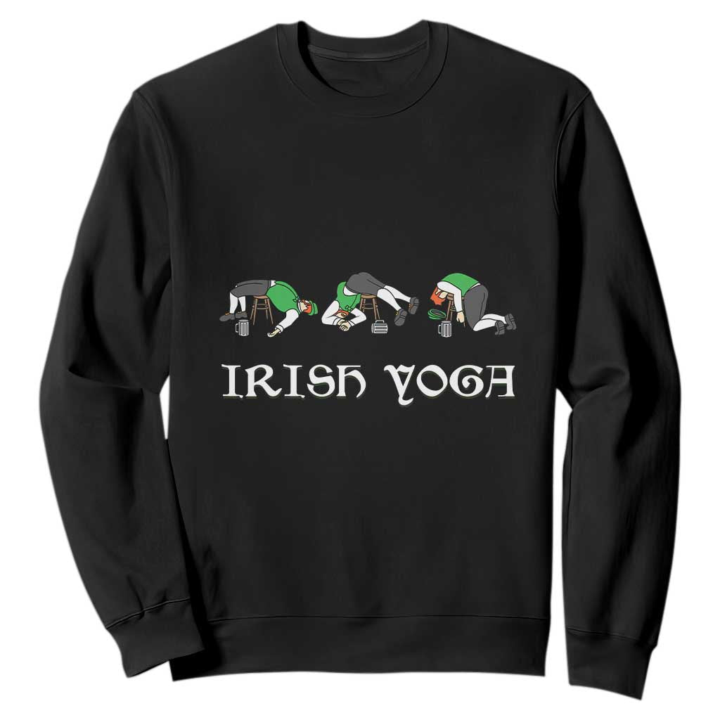 Funny St Patricks Day Beer Drinking Sweatshirt Irish Yoga Leprechaun Beer Mug TS11 Black Print Your Wear