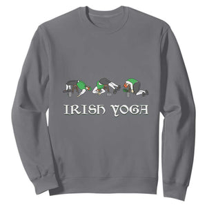 Funny St Patricks Day Beer Drinking Sweatshirt Irish Yoga Leprechaun Beer Mug TS11 Charcoal Print Your Wear
