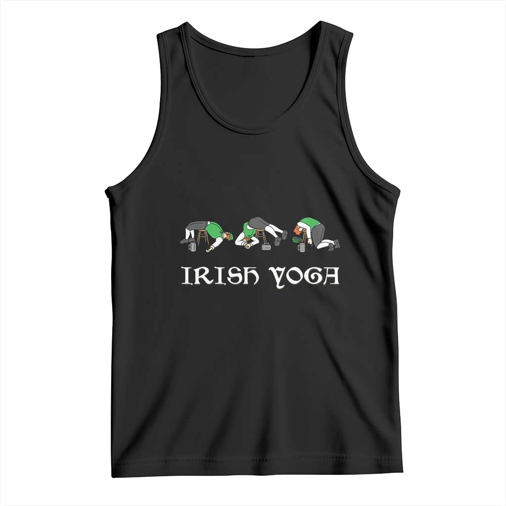 Funny St Patricks Day Beer Drinking Tank Top Irish Yoga Leprechaun Beer Mug TS11 Black Print Your Wear