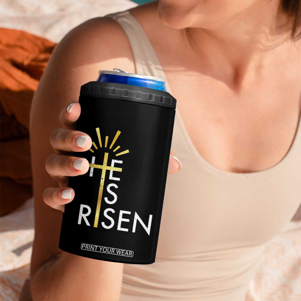 He Is Risen 4 in 1 Can Cooler Tumbler Christian Easter Day Religious Bible Verse Cross TS11 Print Your Wear