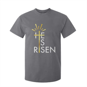 He Is Risen T Shirt For Kid Christian Easter Day Religious Bible Verse Cross TS11 Charcoal Print Your Wear