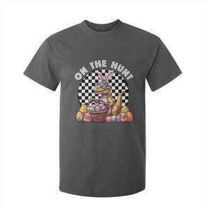 Funny Easter Day Dinosaur Bunny T Shirt For Kid On The Hunt Egg Hunting TS11 Dark Heather Print Your Wear