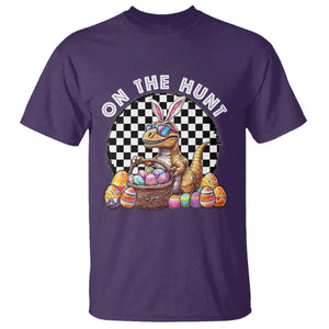 Funny Easter Day Dinosaur Bunny T Shirt On The Hunt Egg Hunting TS11 Purple Print Your Wear