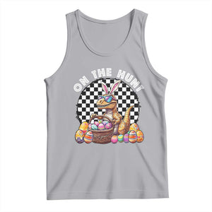 Funny Easter Day Dinosaur Bunny Tank Top On The Hunt Egg Hunting TS11 Athletic Heather Print Your Wear
