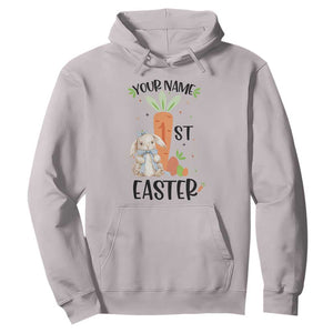 Personalized Easter Day Hoodie Custom Text 1st Easter Cute Bunny Carrot TS11 Ice Gray Print Your Wear