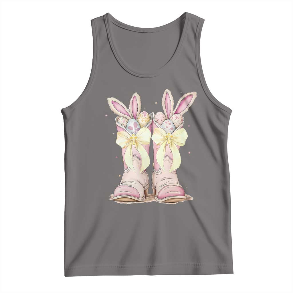 Funny Easter Day Cowgirl Egg Cowboy Boots Tank Top TS11 Deep Heather Print Your Wear