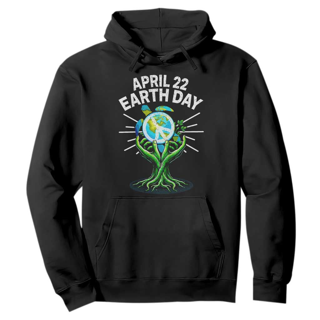 Happy Earth Day April 22 Hoodie Restore Earth Sea Turtle Tree Peace Sign TS11 Black Print Your Wear