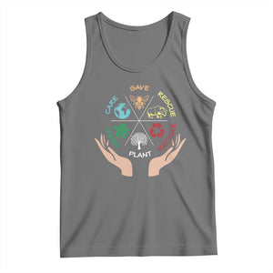 Save Bees Rescue Animals Recycle Plastic Plant Tree Tank Top Earth Day TS11 Black Heather Print Your Wear