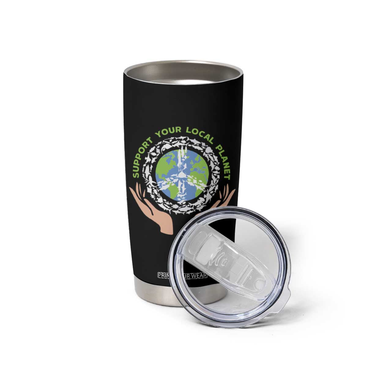 Earth Day Support Your Local Planet Tumbler Cup Peace Sign Animals TS11 Print Your Wear