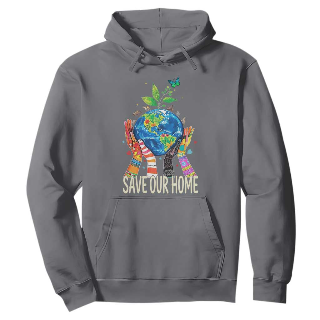 Save Our Home Animals Wildlife Conservation Earth Day Hoodie TS11 Charcoal Print Your Wear