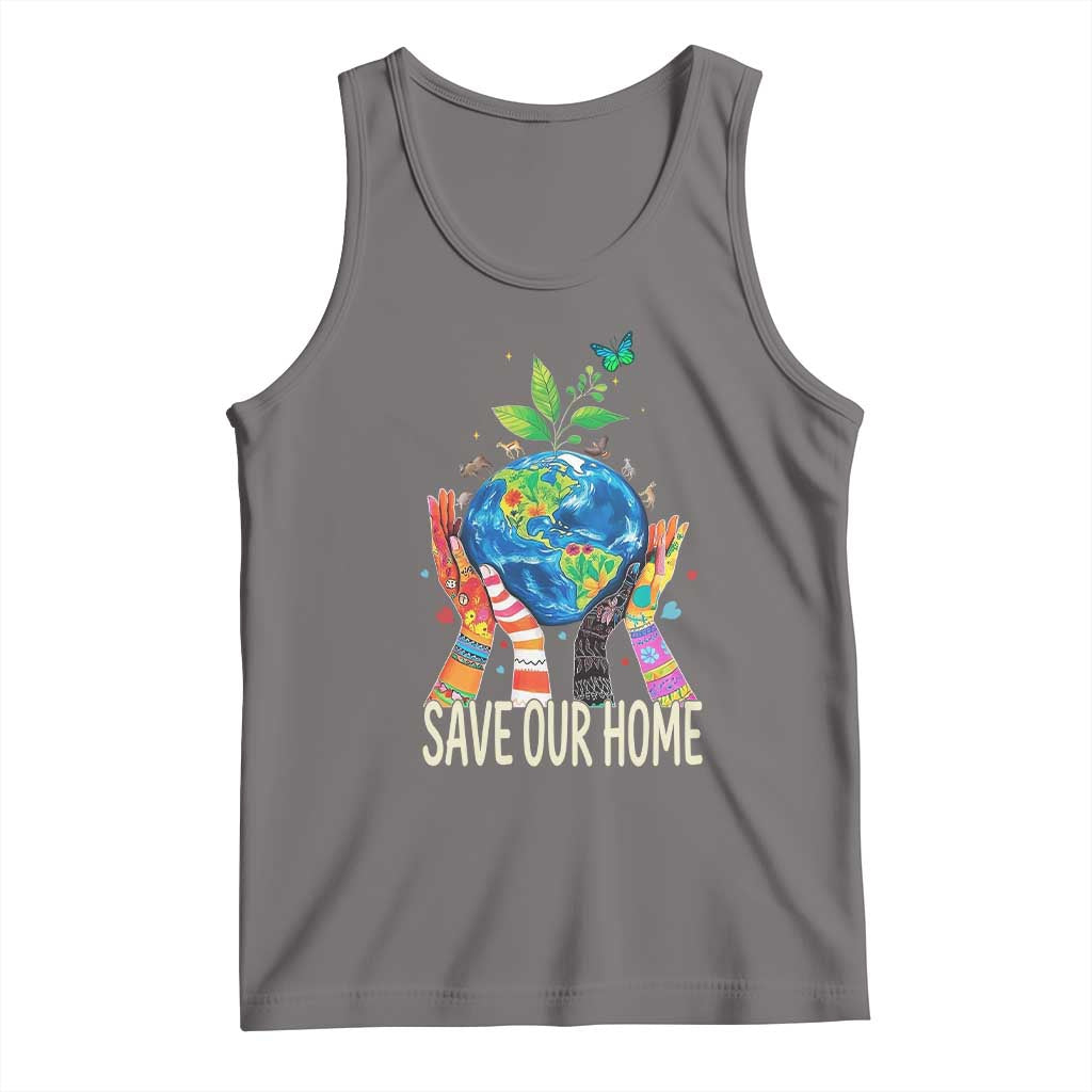 Save Our Home Animals Wildlife Conservation Earth Day Tank Top TS11 Deep Heather Print Your Wear