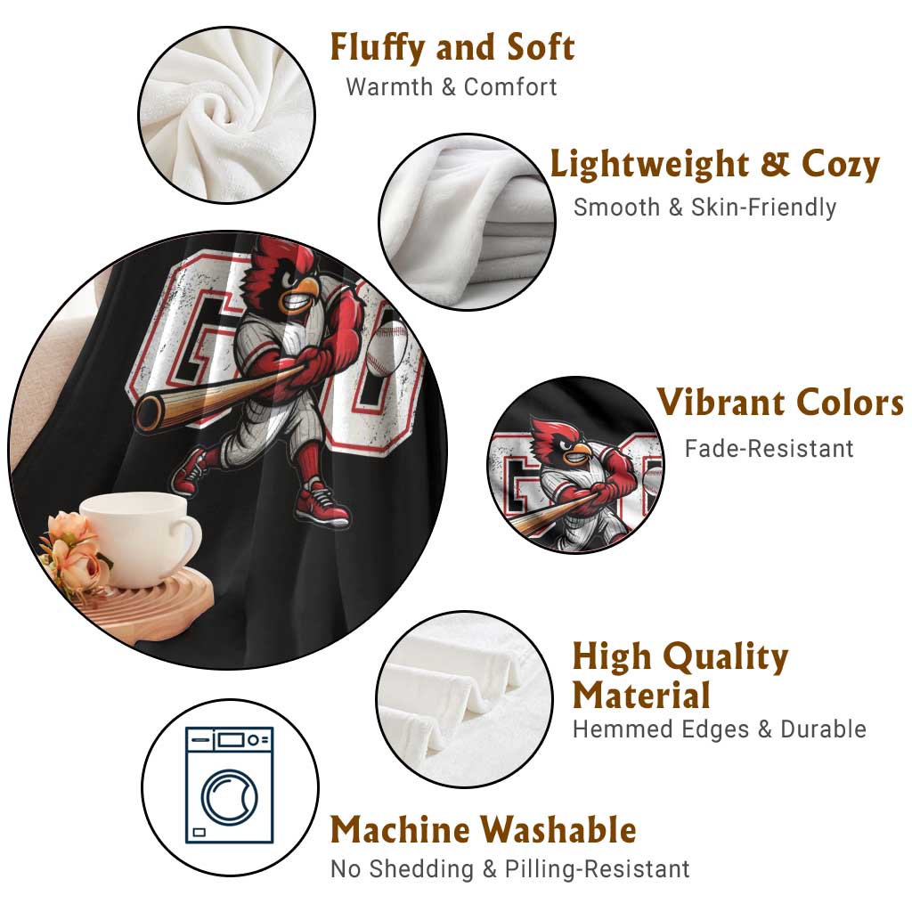 Go Cardinal Playing Baseball Graphic Throw Blanket for Sports Fan TS11 Print Your Wear