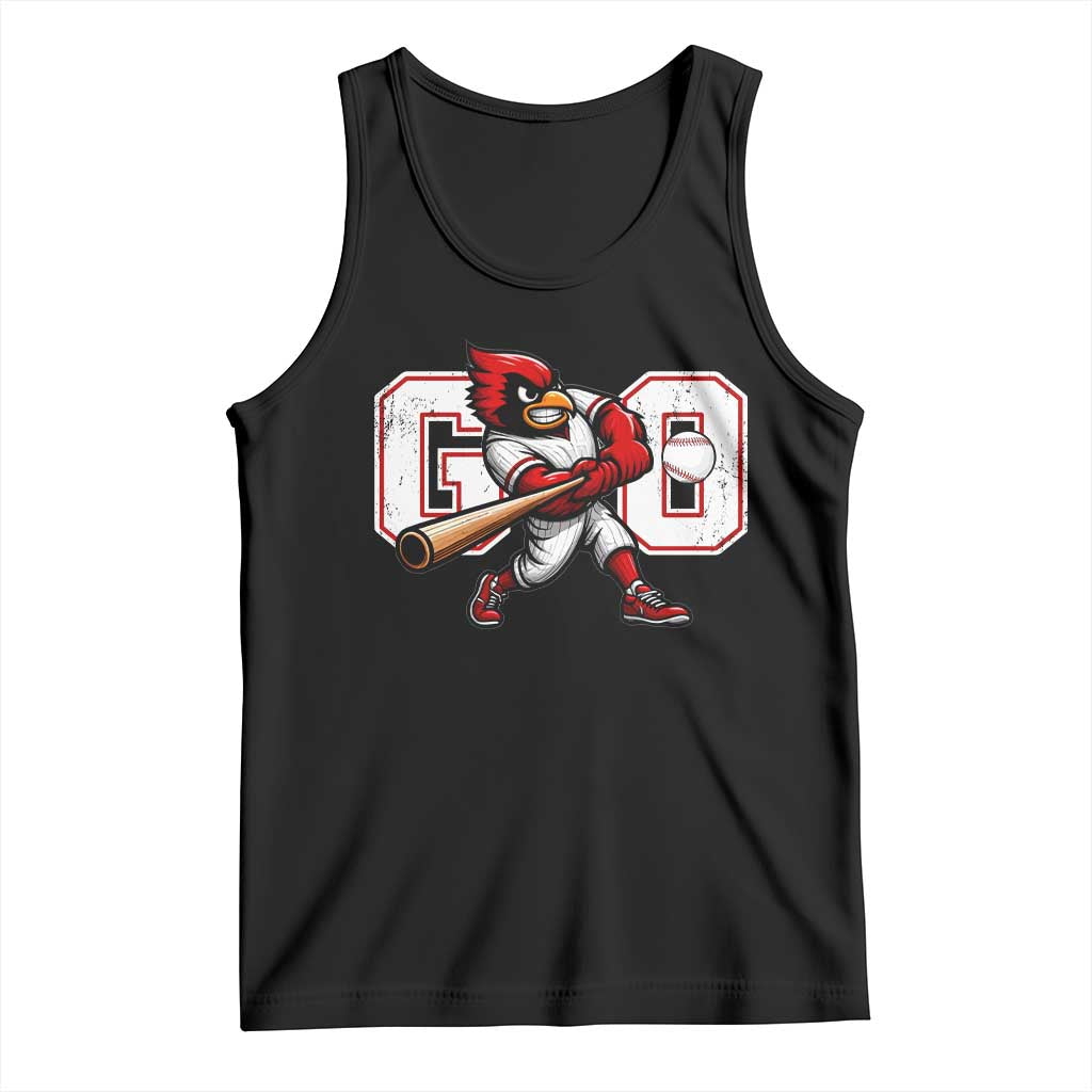 Go Cardinal Playing Baseball Graphic Tank Top for Sports Fan TS11 Black Print Your Wear