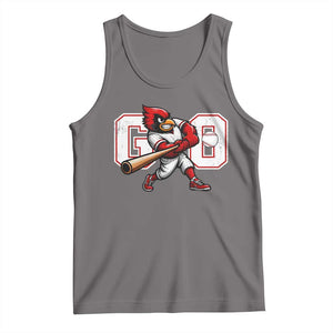 Go Cardinal Playing Baseball Graphic Tank Top for Sports Fan TS11 Deep Heather Print Your Wear