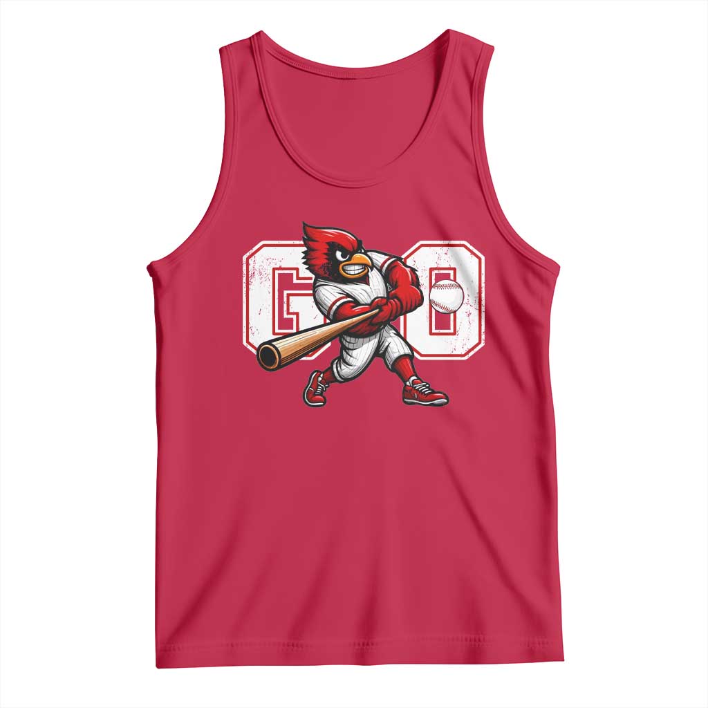 Go Cardinal Playing Baseball Graphic Tank Top for Sports Fan TS11 Red Print Your Wear