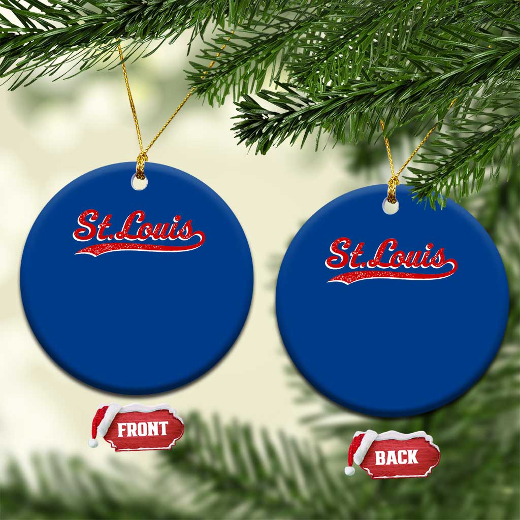 St Louis Sports Script Retro Baseball Lovers Proud City Ceramic Ornament TS11 1pc Blue Print Your Wear