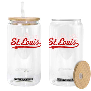 St Louis Sports Script Retro Baseball Lovers Proud City Glass Can TS11 Print Your Wear