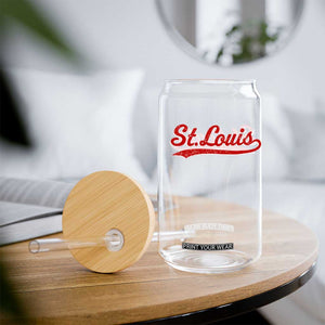 St Louis Sports Script Retro Baseball Lovers Proud City Glass Can TS11 Print Your Wear