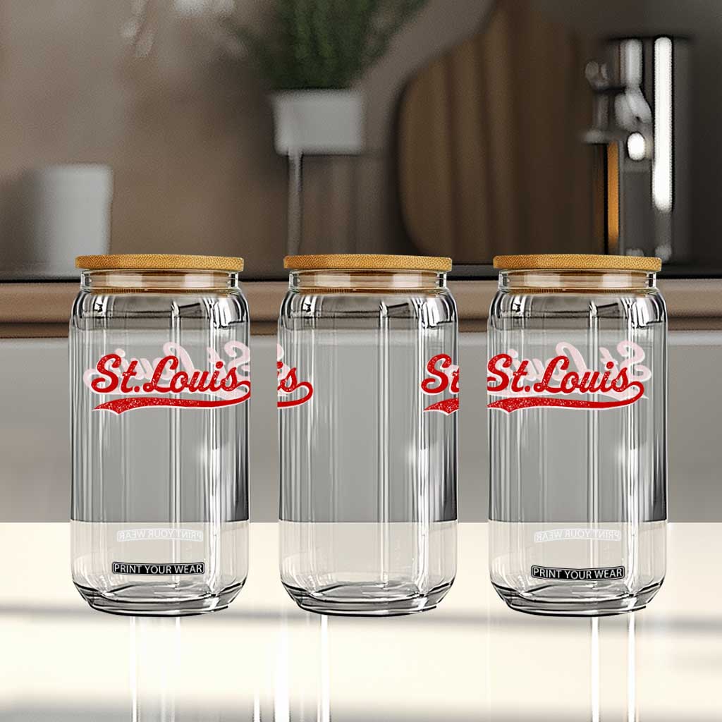 St Louis Sports Script Retro Baseball Lovers Proud City Glass Can TS11 Print Your Wear