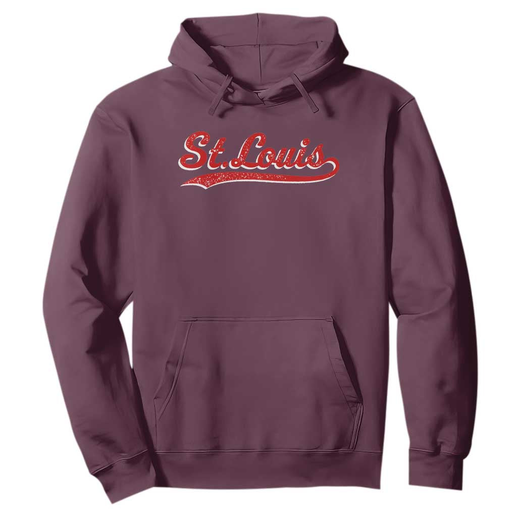 St Louis Sports Script Retro Baseball Lovers Proud City Hoodie TS11 Maroon Print Your Wear