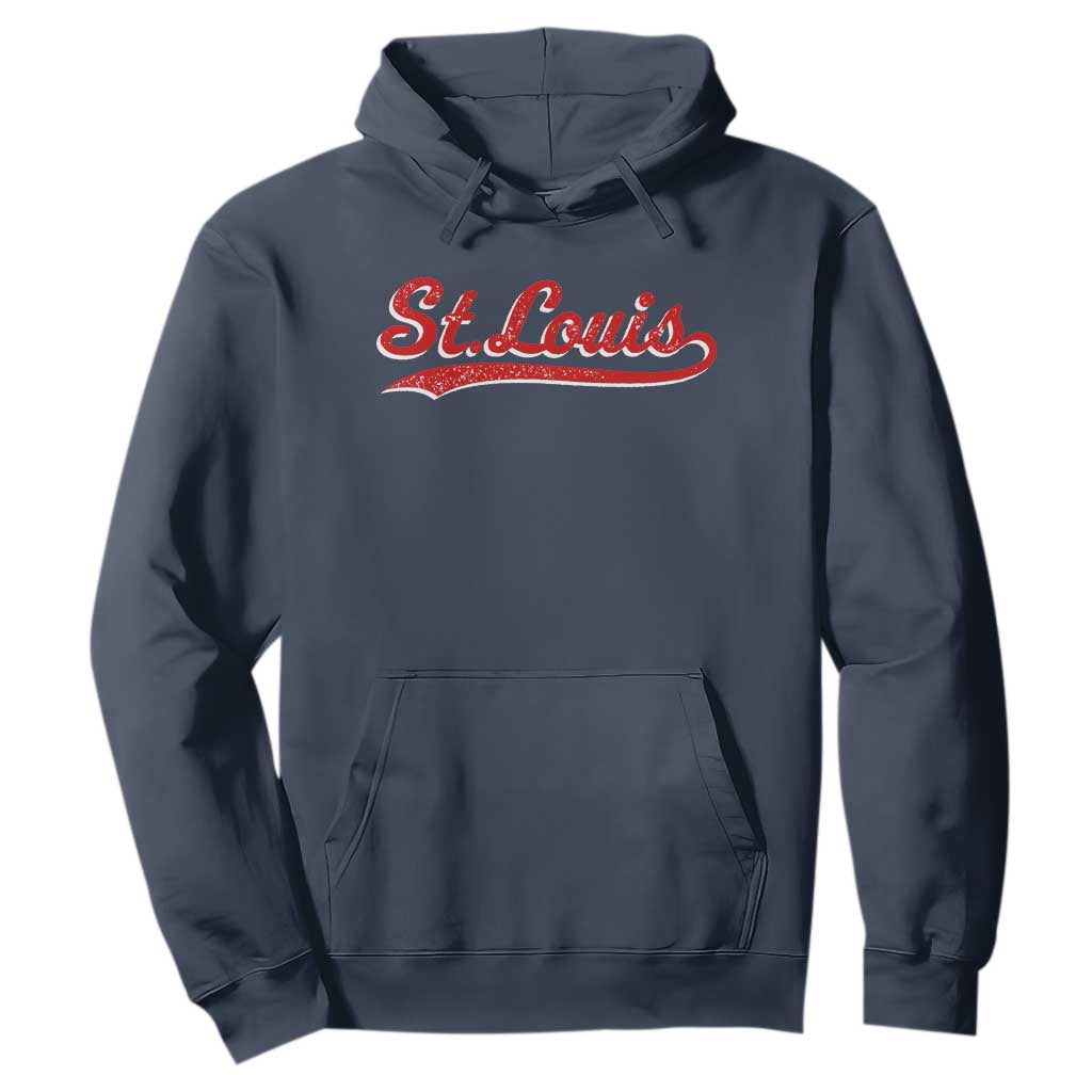 St Louis Sports Script Retro Baseball Lovers Proud City Hoodie TS11 Navy Print Your Wear