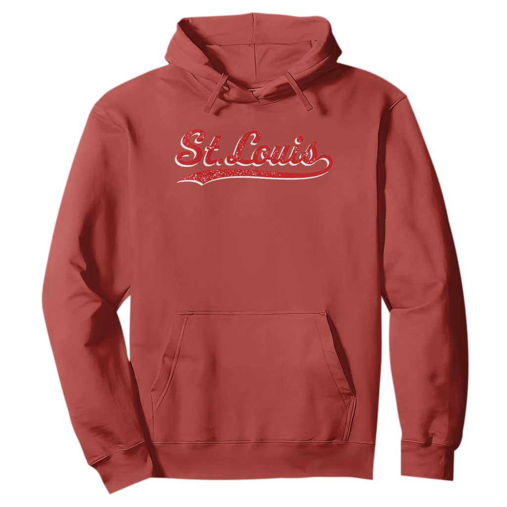 St Louis Sports Script Retro Baseball Lovers Proud City Hoodie TS11 Red Print Your Wear