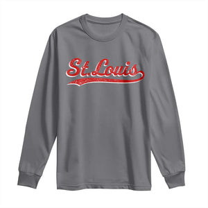 St Louis Sports Script Retro Baseball Lovers Proud City Long Sleeve Shirt TS11 Charcoal Print Your Wear