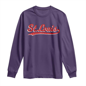 St Louis Sports Script Retro Baseball Lovers Proud City Long Sleeve Shirt TS11 Purple Print Your Wear