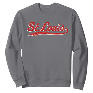 St Louis Sports Script Retro Baseball Lovers Proud City Sweatshirt TS11 Charcoal Print Your Wear