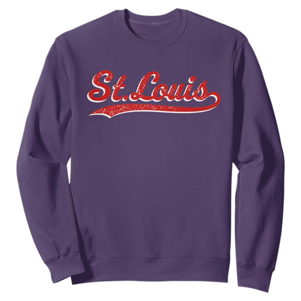St Louis Sports Script Retro Baseball Lovers Proud City Sweatshirt TS11 Purple Print Your Wear