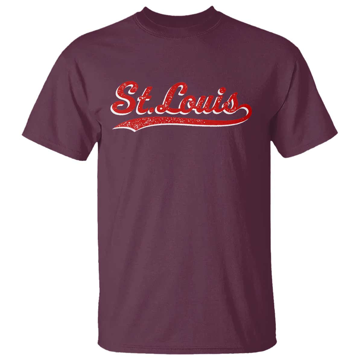 St Louis Sports Script Retro Baseball Lovers Proud City T Shirt TS11 Maroon Print Your Wear