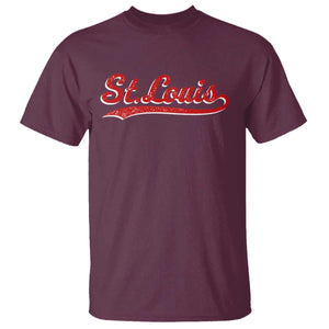 St Louis Sports Script Retro Baseball Lovers Proud City T Shirt TS11 Maroon Print Your Wear