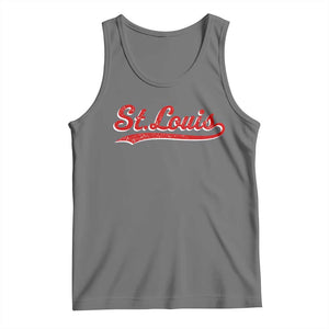 St Louis Sports Script Retro Baseball Lovers Proud City Tank Top TS11 Black Heather Print Your Wear