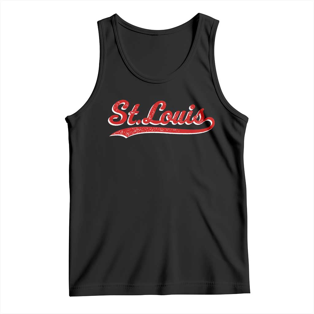 St Louis Sports Script Retro Baseball Lovers Proud City Tank Top TS11 Black Print Your Wear