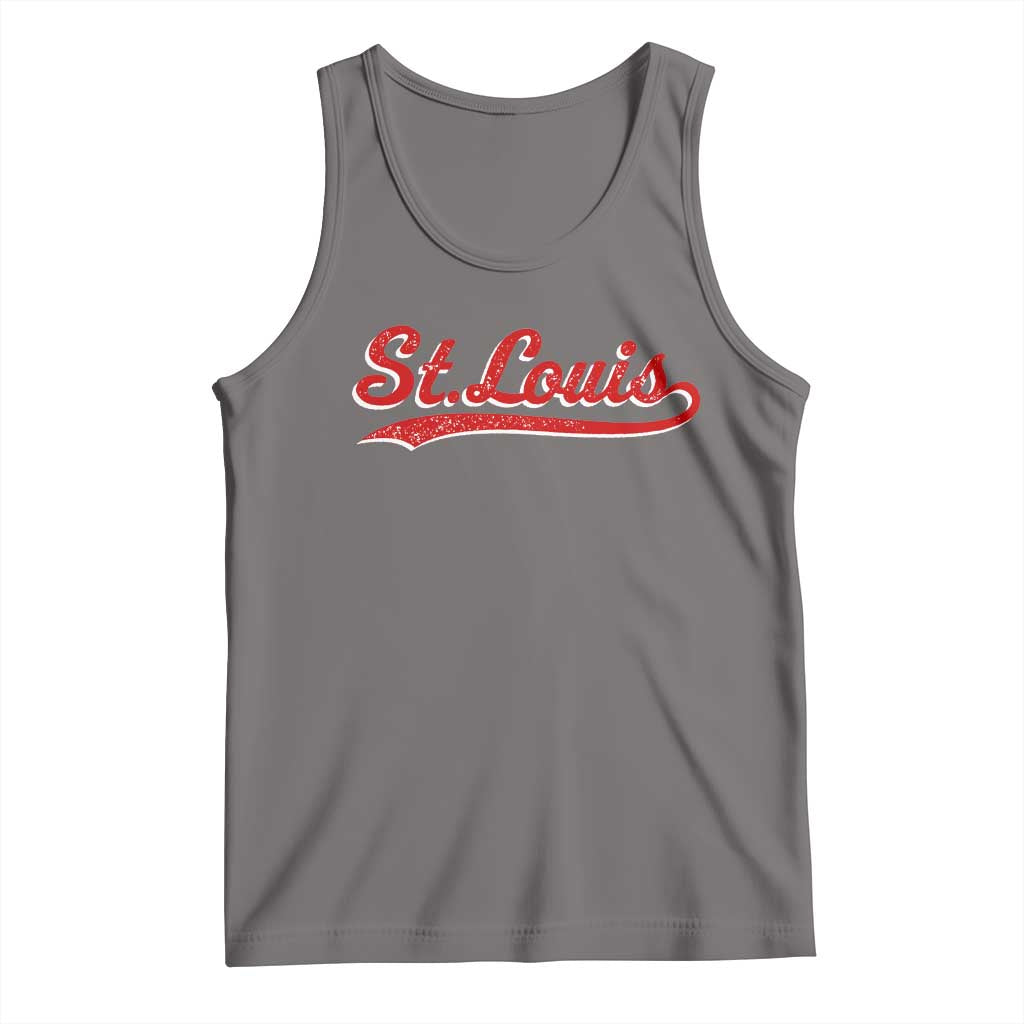 St Louis Sports Script Retro Baseball Lovers Proud City Tank Top TS11 Deep Heather Print Your Wear