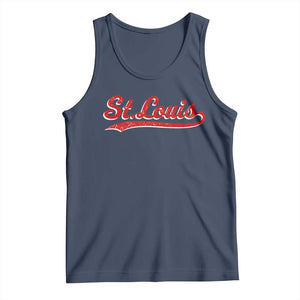 St Louis Sports Script Retro Baseball Lovers Proud City Tank Top TS11 Navy Print Your Wear