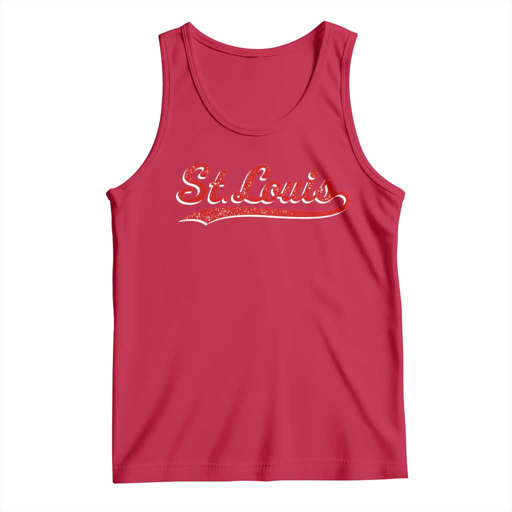 St Louis Sports Script Retro Baseball Lovers Proud City Tank Top TS11 Red Print Your Wear