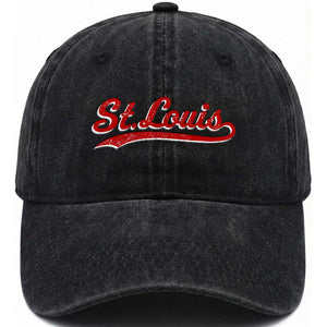 St Louis Sports Script Retro Baseball Lovers Proud City Washed Cotton Baseball Cap TS11 Print Your Wear