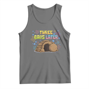 Three Days Later Christian Easter Tank Top Funny Jesus Resurrection Meme TS11 Black Heather Print Your Wear