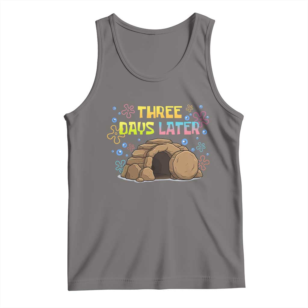 Three Days Later Christian Easter Tank Top Funny Jesus Resurrection Meme TS11 Deep Heather Print Your Wear